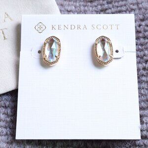 New. Kendra Scott Ellie Gold Dichroic Glass Stud Earrings